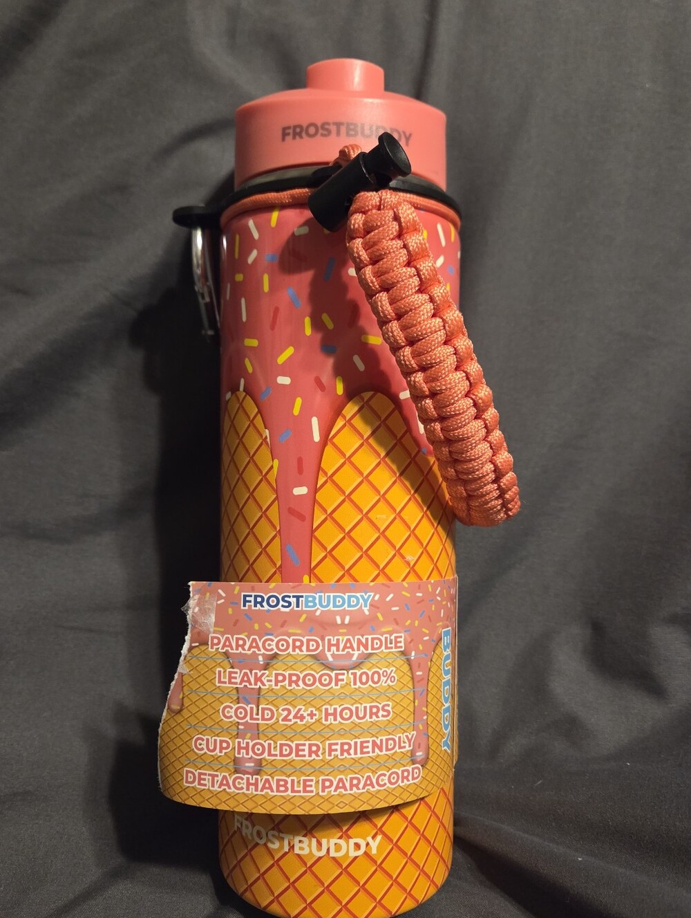 Frost BUDDY LIMITED EDITION ICE CREAM 24 OZ Drink Bottle with Paracord Handle